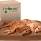 Furhaven Orthopedic Dog Bed for Large Dogs w/ Removable Bolsters & Washable Cover, For Dogs Up to 125 lbs - Quilted Sofa - Toasted Brown, Jumbo Plus/XXL