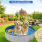 Dog Pool for Large Dogs,Foldable Plastic Pool for Dogs Slip-Resistant (XL - 87'' x 16'')