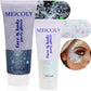 MEICOLY Black and Clear White Face Body Glitter Set,Mermaid Face Glitter Gel,Singer Concerts Festival Rave Accessories,Chunky Sequins Glitter Face Paint for Women and Kids,Sparkling Glitter Makeup