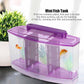 LIZEALUCKY Betta Fish Tank, Adjustable LED Light Acrylic Aquarium with Water Change Valve, Small Fish Tank Starter Kit for Office Home Room Decor (Purple)