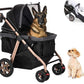Titan-HD Premium Super-Sized Dog/Cat/Pet Stroller SUV Travel Carriage/w Access Ramp/100Lbs Capacity/Pumpless Rubber Wheels/Aluminum Frame for Small, Med, Large, XL Pets (Black)