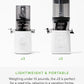 Nama J3 Compact Cold Press Juicer – Space Saving & Self Feeding for Hands-Free Operation – Lightweight, Portable Zero Waste Slow Masticating Juicer – Easy Cleanup & Assembly - White