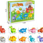 20 PCS Dinosaur Number Learning Toys for Toddlers Kids 3-5, 10 Different Dinosaur Figures, Double Sided Number Matching Game, Preschool Activities Montessori Fine Motor Toys for Toddlers Kids