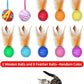 PET SHOW 10 Pack Cat Toys - Woolen Yarn Cat Balls, Interactive Mesh Feather Ball, String Toy for Indoor Cats, Chase Training Activity for Kittens