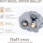 Fluff Ewes Wool Dryer Balls 3 Pack Premium New Zealand Wool Laundry Balls for Dryer, No Static Dryer Balls Laundry Reusable Cute - XL Wool Dryer Balls Cute, Baby Dryer Balls for Dryers - Darks