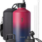 Coolflask 128 oz Gallon Water Bottle Insulated with Straw&3 Lids, Water Jug Large Stainless Steel Metal Vacuum Wide Mouth for Sports, Gym or Office, Non-BPA Keep Cold 48H Hot 24H, Ombre Wine/Navy