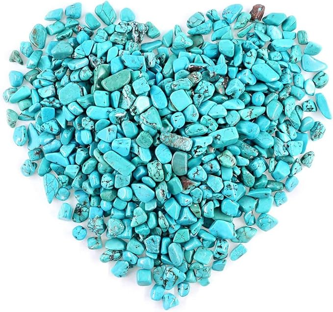 WAYBER 2 Lbs/920g Green Turquoise Decorative Stones Irregular Aquarium Pebbles Crystal Rocks Quartz Gravels for Fish Turtle Tank/Succulent Plants/Air Plants Decoration (Fill 2 Cups)