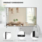 24x40 Inch Black Bathroom Mirror for Wall, Aluminum Frame Rectangle Rectangular Vanity Mirror, Modern Large for Bedroom, Living Room, Horizontal or Vertical