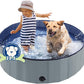 Foldable Dog Bath Swimming Pool Plastic Kiddie Pool Professional Tub Collapsible Grooming Bathtub for Pets Kids Baby and Toddler, 39.5 x 12 Inches Gray
