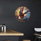 Lygond Metal Sign Tin Sign Circular Stained Glass Eagle Bathroom Decor For Club 12×12 Inches