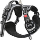 Timos Dog Harness Small Sized, No Pull with Neck Lockable Snap,No Choke Front Clip Dog Reflective Harness,Adjustable Metal Rings 3 Buckles,Easy Control Handle for Small Dogs Gray S