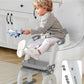Potty Training Seat with Step Stool Ladder, Potty Training Toilet Seat with Soft Seat Splash Guard, Adjustable Height, 2 in 1 Potty Seats for Toddlers Kids Boys Girls