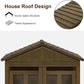 MCombo Wooden Dog House Furniture, Solid Wood Pet Kennel Indoor for Small/Medium Dogs, JD54 (Brwon, Medium)