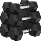 PAPABABE Hex Dumbbell Set, 45-135 lb Rubber Encased Home Gym Dumbbells, Weights Dumbbells Set for Women & Men, Hand Weight with Anti-Slip Grip