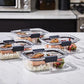Rubbermaid Brilliance Meal Prep Containers, 2-Compartment Food Storage Containers, 2.85 Cup, 5-Pack, BPA-Free, Clear/Grey