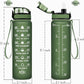 Enerbone Water Bottle, Leakproof BPA & Toxic Free, Motivational Water Bottle with Times to Drink and Straw, Fitness Sports Water Bottle with Strap for Office, Gym, Outdoor Sports