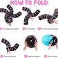 Poen 21 Pcs Cat Tunnel for Indoor Set Collapsible 5 Way Tubes with 20 Pcs Cat Kitten Toys Interactive Feather Toy Mouse Crinkle Balls Tube for Puppy Kitten Rabbit(Pink Black)