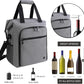 ALLCAMP 6 Bottle Wine Gift Bag - Insulated Tote Cooler, Adjustable Strap, Includes 6 Wine Glasses, Napkins & Corkscrew, Portable Travel Gifting(Gray)