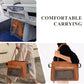Fashion Pet Carrier Purse for Small Cat and Dog, Luxury Pu Soft-Sided Tote Bag with Large Pockets for Dogs and Puppies (Brown, 15.8" L x 7.5" W x 11.8" H)