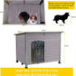 Aivituvin Large Dog House Outdoor Indoor Weatherproof Dog House for Small & Medium & Large Dogs with Unique All-Around Iron Frame＆Raised Feet（Grey）