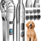 oneisall Dog Clippers for Grooming Thick/Heavy Coats, 4-in-1 Dog Grooming Kit Low Noise with Stainless Steel Blade, Cordless Dogs Paw Trimmer Pet Nail Grinder for Small & Large Dogs Cats Animals