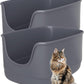 Gefryco Jumbo Cat Litter Box with High Sides, Extra Large for Muti Cats Open Big Cat Litter Box Anti-Splashing, High Wall Litter Tray for Indoor Medium and Large Cats(2Pack)