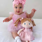 Soft Baby Doll Toys (16''), My First Baby Rag Doll for 1 Year-Old Girl Birthday Gift, Christmas Plush Toys Gift for Toddler Kids Infants-Princess-Coral