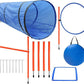 Dog Agility Training Equipment, Obstacle Agility Training Starter Kit for Doggie, Including Tunnel, 13 Weave Poles, Adjustable Hurdle, Jump Ring, Pause Box and Carrying Bag(Blue)
