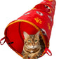 NFL Kansas City Chiefs Cat Tunnel Tube Toy with Plush Football Catnip and Feathers Collapsible Tunnel for Cats to Play, Peek and Hide, Sporty & Fun Cat Tunnel Toy with Team Logo All-Over Design!