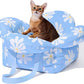 VETRESKA Pet Car Seat for Small Dogs - Washable Cat Carrier for Car Seat Portable Puppy Dog Bed, Pet Travel Carrier Bed with Safety Clip-On Leas