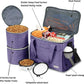 BAGLHER Dog Travel Bag Backpack Pet Supplies Backpack 5-Piece Set with Shoulder Strap 2 Lined Pet Food Containers 4 Foldable Feeding Bowls Essential Kit for Pet Travel