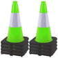 OrangeStar 18" Heavy Duty Traffic Cones 8-Pack Green Safety Cones with Reflective Strip for Construction, Parking Lots, Roadwork, Weatherproof, Stable Base for Traffic Control, Events, Emergency