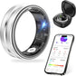 Thin Smart Ring for Fitness & Health Tracking -Heart Rate/Blood Oxygen Monitor, 5ATM Waterproof, Sleep Analysis, Pedometer -No APP Subscription Compatible with Smartphone (Silver, 7)