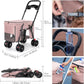 Pet Stroller Cat Dog Stroller Travel Folding Pet Carriers（Pink）