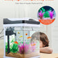 VEVOR Fish Tank Aquarium, 2 Gallon LED Square Ultra-Clear Glass Tank Temperature Monitoring Adjustable 7 Color Lighting, Self Cleaning System Fishbowl for Freshwater & Saltwater Fish Home,Office,Pet
