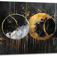 Quorin Abstract Sun Moon Large Wall Art Black and Gold Circle Pictures Sun and Moon Wall Decor Canvas Print Painting Artwork for Bathroom Living Room Bedroom 30"x60"