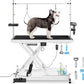 Heavy Duty Electric Lifting Pet Dog Grooming Table for Large Dogs with Overhead Arm, Anti-Skid Rubber Desktop and Powerful Motor, 50'' / White