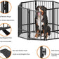 Full Metal Freestanding Dog Gate with Door, 32''Height Foldable Pet Dog Fence for Indoor & Outdoor, 8 Panels Extra Wide Free Standing TallDog Gates for Doorways,House,Stairs,Porch,Deck,Yard