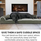 Furhaven Cooling Gel Dog Bed for Large/Medium Dogs w/ Removable Bolsters & Washable Cover, For Dogs Up to 55 lbs - Two-Tone Plush Faux Fur & Suede L Shaped Chaise - Dark Sage, Large