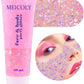 MEICOLY Chameleon Light Pink Body Glitter,Chunky Face Glitter for Halloween,Color Changing Mermaid Face Glitter Gel,Holographic Glitter Sequin for Face Body Hair,Festival Party Cheer Glitter Makeup