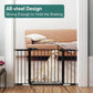 Babelio Metal Baby Gate, 29-48" Auto Close Easy Install Pet Gate, Extra Wide Walk Thru Child Safety Gate, Pressure Mounted Dog Gate for Doorways and Stairs, with Y Spindle Rods, Black