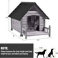 Dog House Outdoor with Anti-Chewing Iron Frame, Weatherproof Dog Kennel for Small Medium Large Dogs Indoor (Grey, 45" x 32.9" x 32.6")