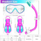 GoseWave Snorkeling Gear for Kids, Kids Snorkel Set for Ages 5-15, Anti-Fog Diving Mask and Dry Top Snorkel Set, Unisex Swimming Goggles with Nose Cover