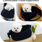 Dog Sling Carrier for Small Dogs and Cats, Lightweight Collapsible Pet Travel Bag with Adjustable Strap, Side Pockets & Breathable Mesh (Navy Blue, 15.7" L x 5.9" W x 8.6" H)