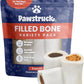 Pawstruck Small 3” Filled Dog Bones Variety Pack - Peanut Butter, Cheese & Bacon, Beef Flavors - Made in USA Long Lasting Stuffed Femur Treat for Aggressive Chewers - Pack of 3 - Packaging May Vary