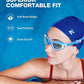 ZIONOR G1 Lite Swim Goggles with Swim Cap Comfortable Anti-fog Swimming Goggles Cap Set for Adult Men Women