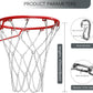Basketball Net, Stainless Steel Braided Chain Heavy Duty, Standard Basketball Net (12 Links), Quick Installation. Suitable for Indoor and Outdoor Climates