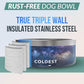 Coldest Dog Bowl - Anti Rust Metal, Non Slip, 3 Layers Insulated Stainless Steel Dog Bowls - Spill Proof & Heavy Duty - Water Bowl for Dogs, Cats & Pets, Dish Washer Safe (100 oz, Into The Beyond)
