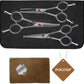 4.5" Dog Grooming Scissors - 3 Pcs Curved & Straight Thinning Shears for Small Dogs & Cats - Japan 440C Stainless Steel
