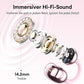 PAXA Stylish Open Ear Clip On Earbuds with Removable Butterfly Earring, Clip On Headphones with LCD Touch Screen, Fashionables Open Ear Headphones for Women, Bow Tie Earring Rose Gold Earbuds